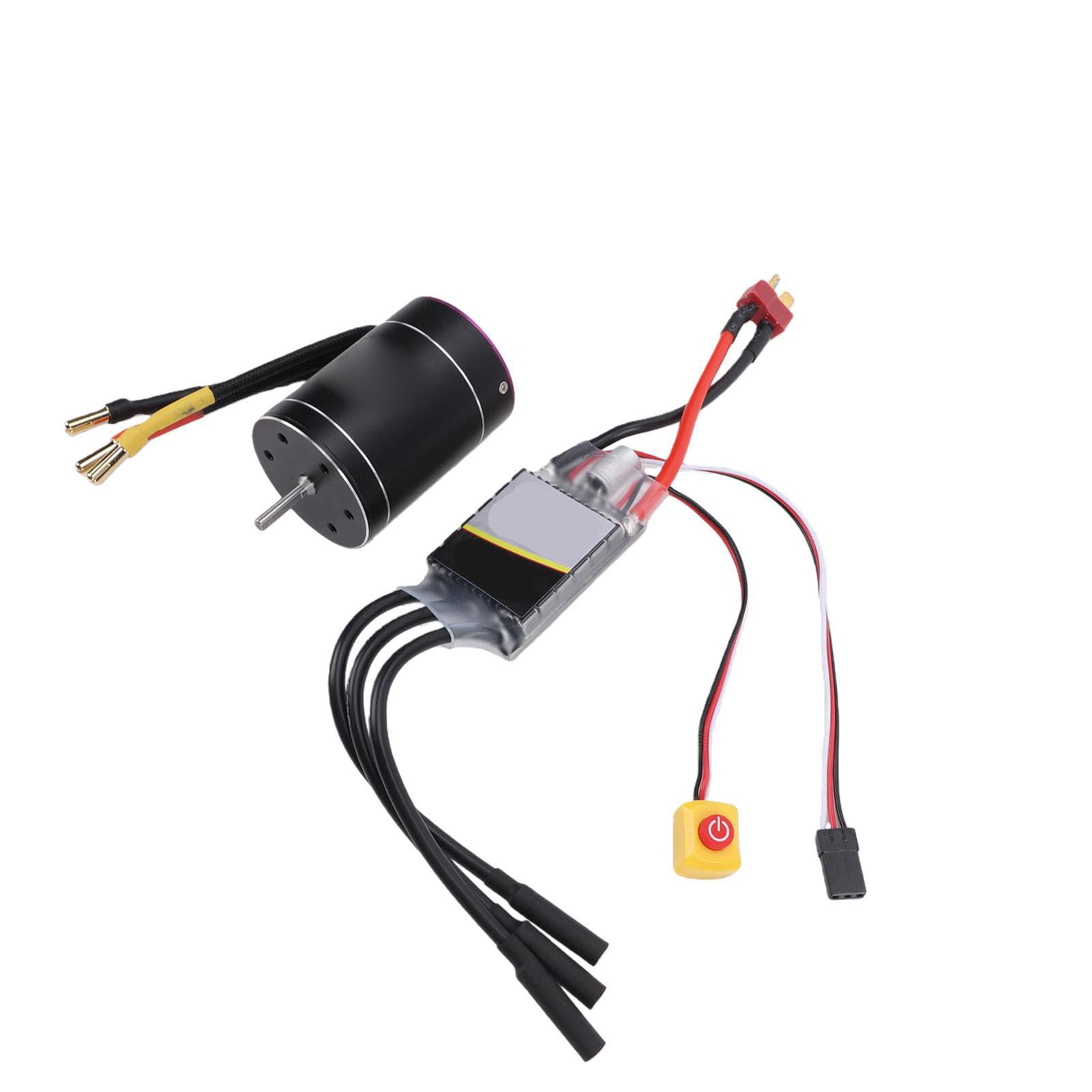 Keenso Bezszczotkowy Silnik ESC Combo 2600KV 75A Zestaw z Aluminiowym Radiatorem 6061 T6 2 do 3S Kompatybilny z 1/10 1/8 RC Samochody łodzie Wyścigi Aktualizacja