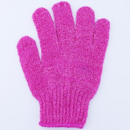 Bath Glove Shower Scrubber Back Scrub Exfoliating Body Massage Sponge Glove Rose Red