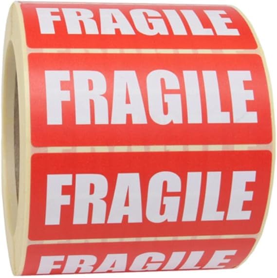 Fragile Parcel Stickers | Permanent Self-Adhesive Fragile Labels 89 x 32mm | Shipping Warning Stickers (1000)