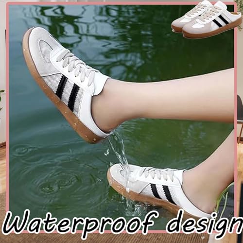 Women's Fashionable Contrast Mesh Design Lace Up Walking Shoes,Female All-Match Round Toe Shoes4