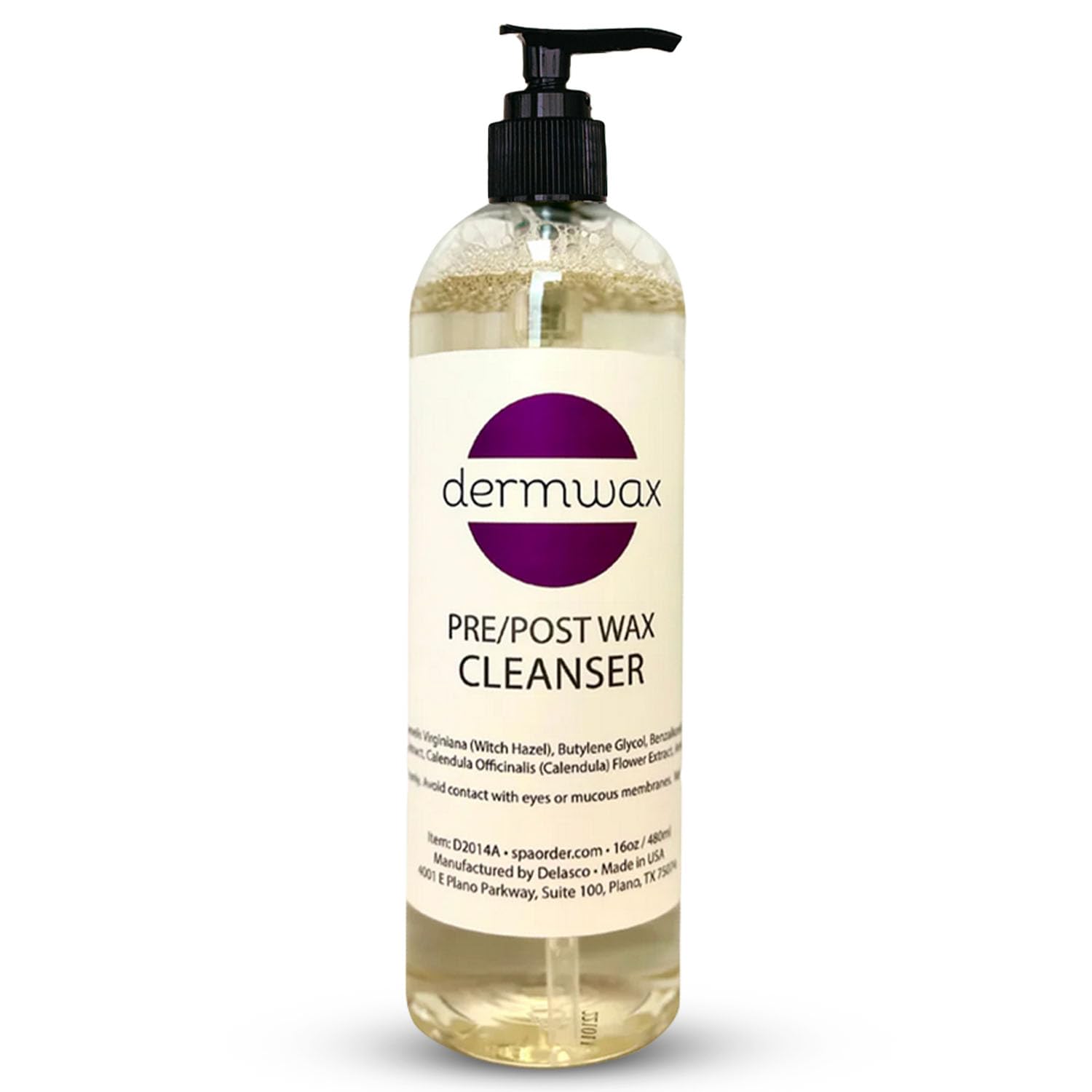 Dermwax Pre Wax Cleanser with Witch Hazel, Chamomile & Calendula, 16 oz