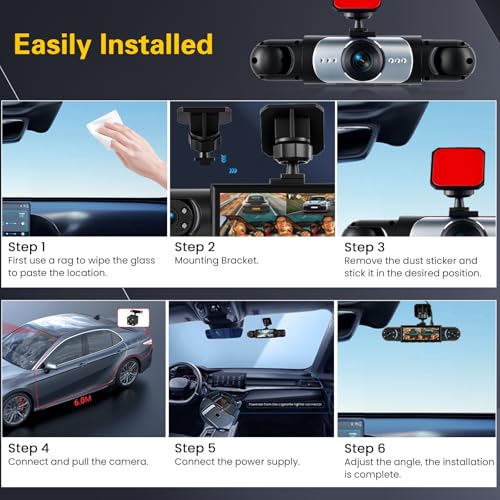 Dashcam 4 cámaras con visión nocturna y gran angular de 150° Hikity 7