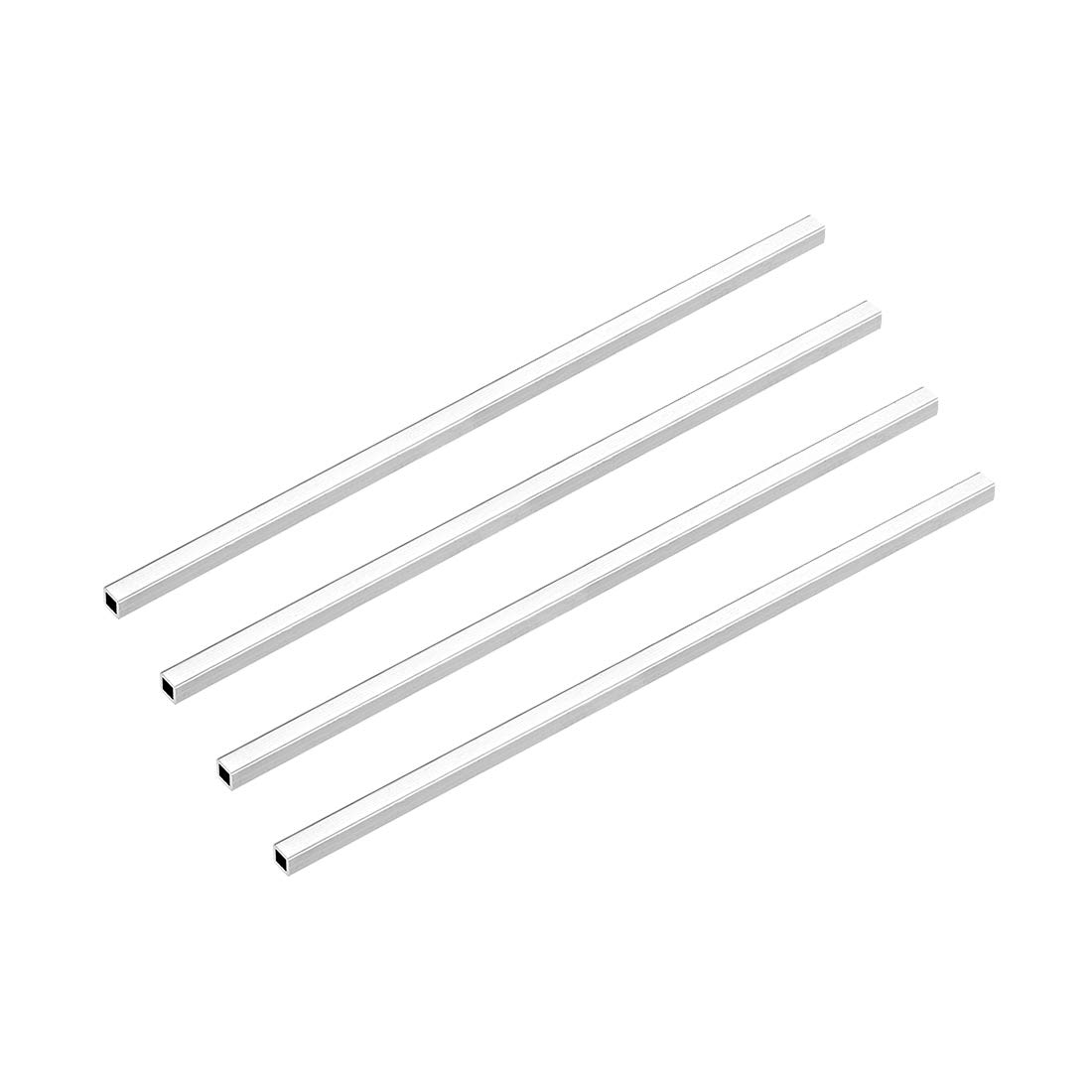 uxcell 6063 Aluminum Square Tube, 6mmx6mmx1mm Wall Thickness 200mm Length Seamless Straight Pipe Tubing 4 Pcs