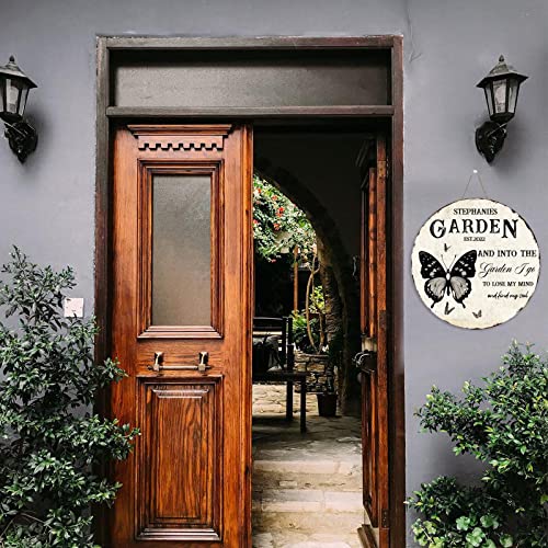 Letrero de madera personalizado para colgar en la pared y en el jardín, letrero de madera para colgar en la pared, letrero de madera rústica para letreros redondos de 12 pulgadas