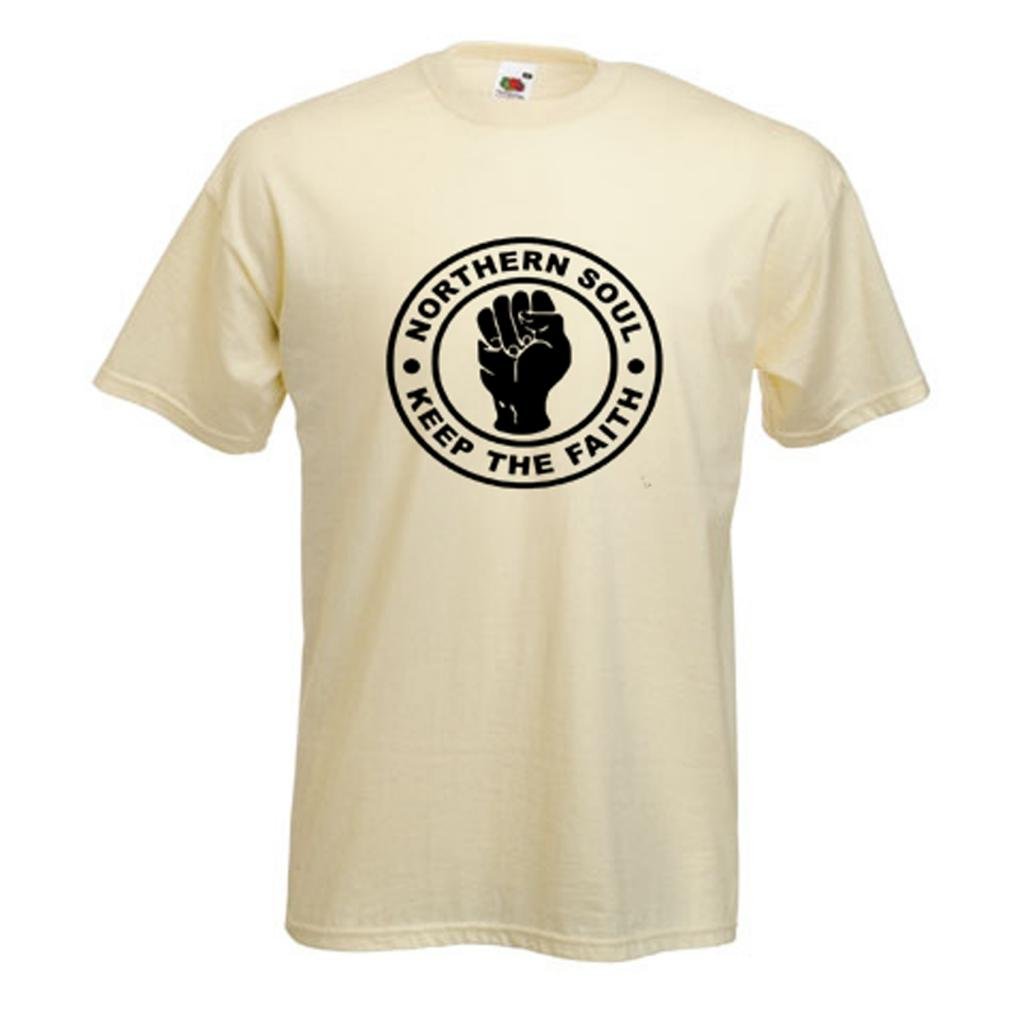 Tribal T-Shirts Men's Cream Northern Soul - Keep The Faith T-Shirt - Natural - Xxl
