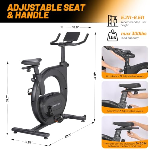 Image of 30 LBS Magnetic Indoor Cycling Bike,Stationary Bikes with 9-Level Handlebar Adjustment and 14-Level Seat Height,LCD Monitor for Home Cardio,Home Workouts and Gym