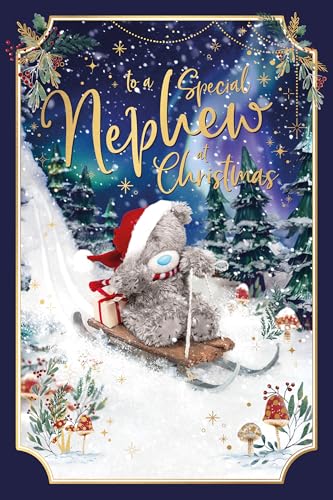 Me To You Tatty Teddy Photo Finish Christmas Card To A Special Nephew 6x9ins- Official Collection