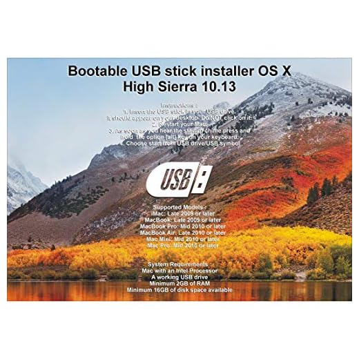 Bootable USB Stick for macOS X High Sierra 10.13 - Full OS Install, Reinstall, Recovery and Upgrade