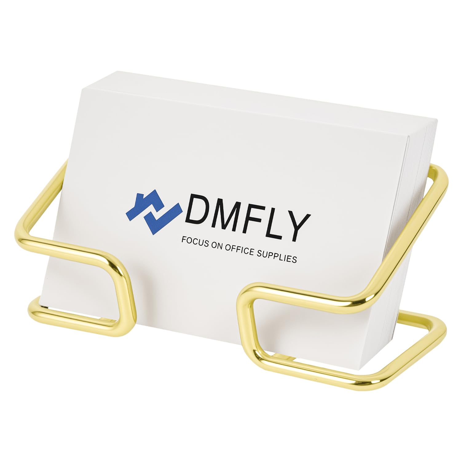 Metal Business Card Holder for Desk Cute Card Display Stand Compatible with Various Countertops Gold