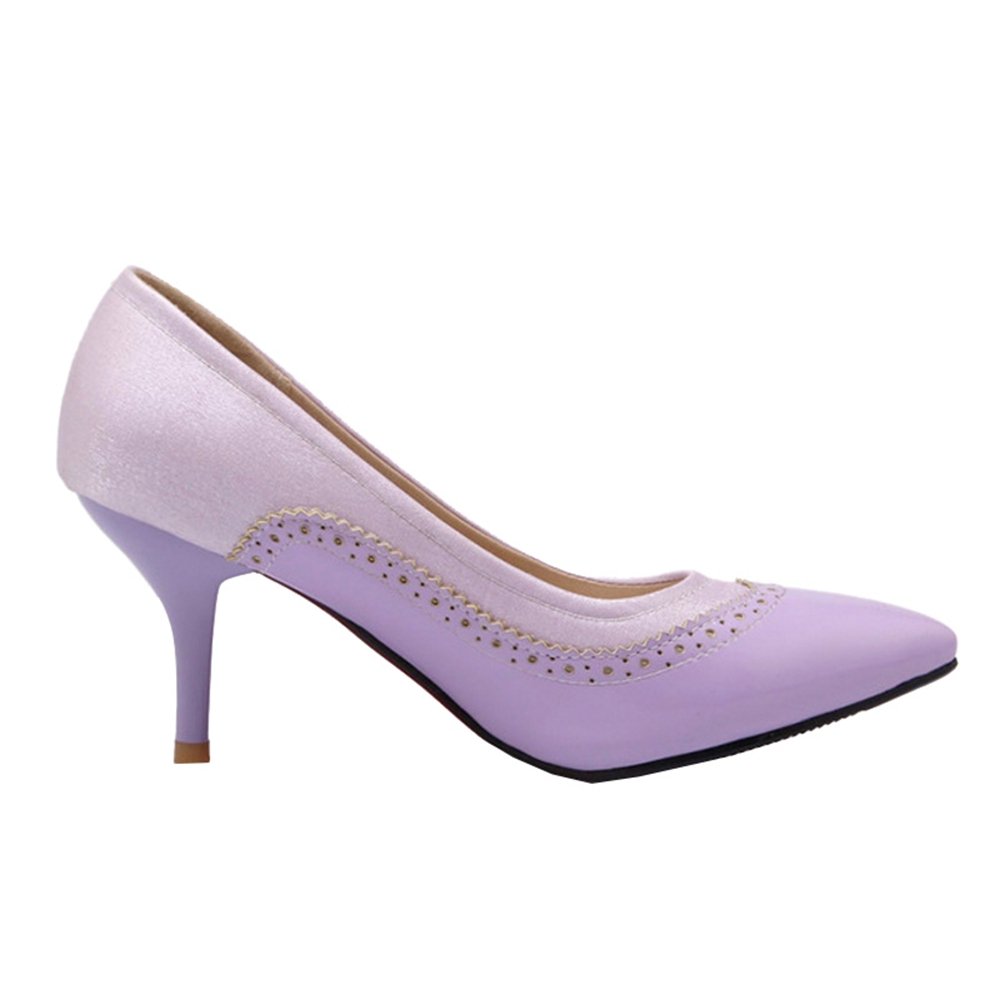 CuteFlats Working Court Shoes with Thin Heel OL Shoes with 6-Colors Available, PURPLE, 9
