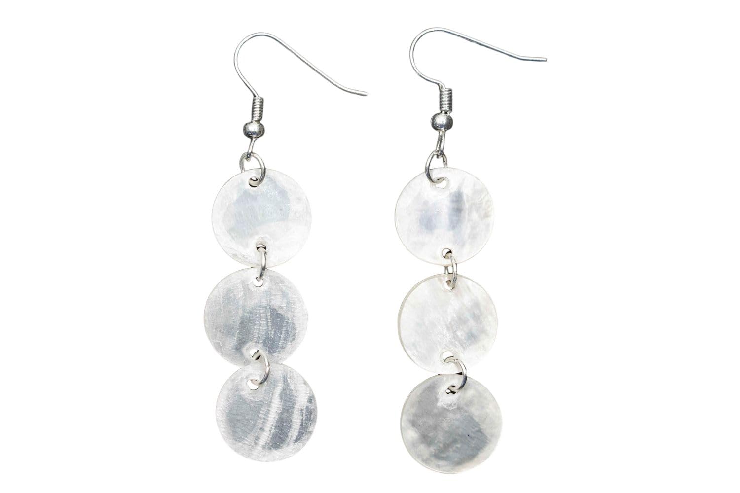 Boucles d'oreilles pendantes coquillage blanc Miniblings 35mm