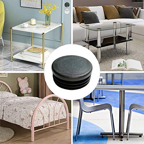 CaSuTong 4 Pack 1 1/2 Inch Round Plastic Plug, Pipe Tubing End Cap, Glide Insert Furniture Finishing Plug for Round Metal Tube