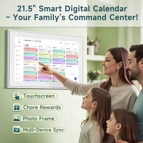 Image of 21.5 Inch Digital Calendar Wall Touch Screen Chore Chart Reward System