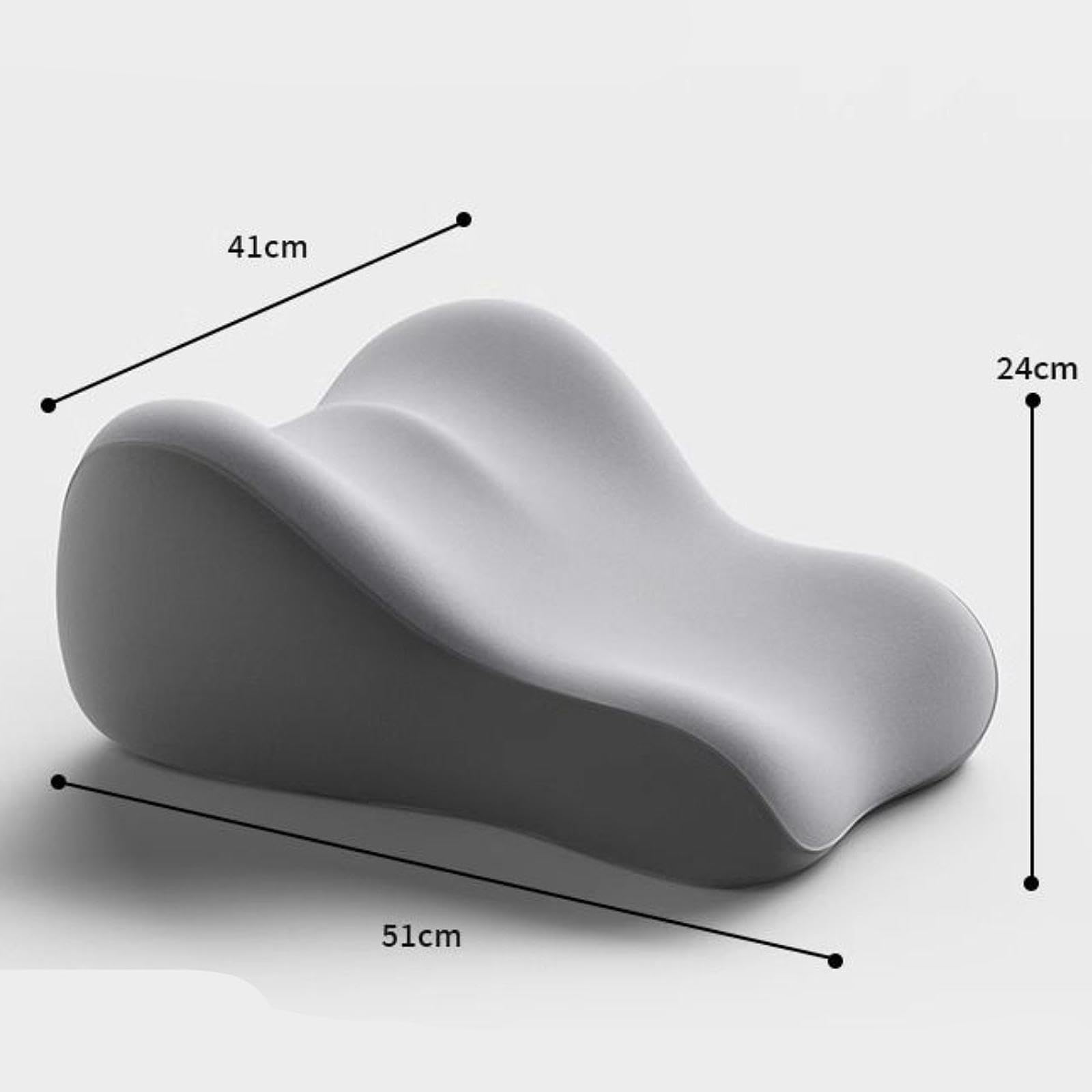 Almohada Ergonómica de Lectura para Cama, Diseñada para La Comodidad de Las Piernas, Gris, Individual