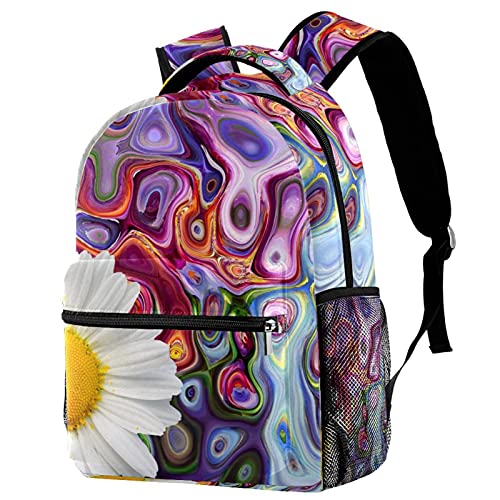 Sac à dos voyage enfant anti-fuite avec filet bouteille motif marguerites