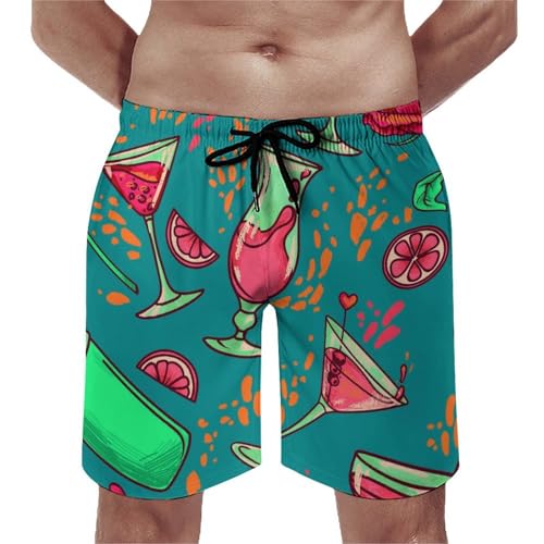 Swim shorts homme séchage rapide à motif gobelet de jus