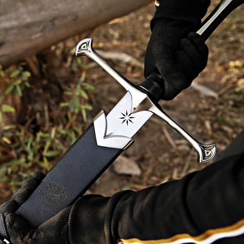Andril - The Flame of the West | Handcrafted Stainless Steel Replica Sword | Wall Mount Plaque & Scabbard Included | Collectors Edition