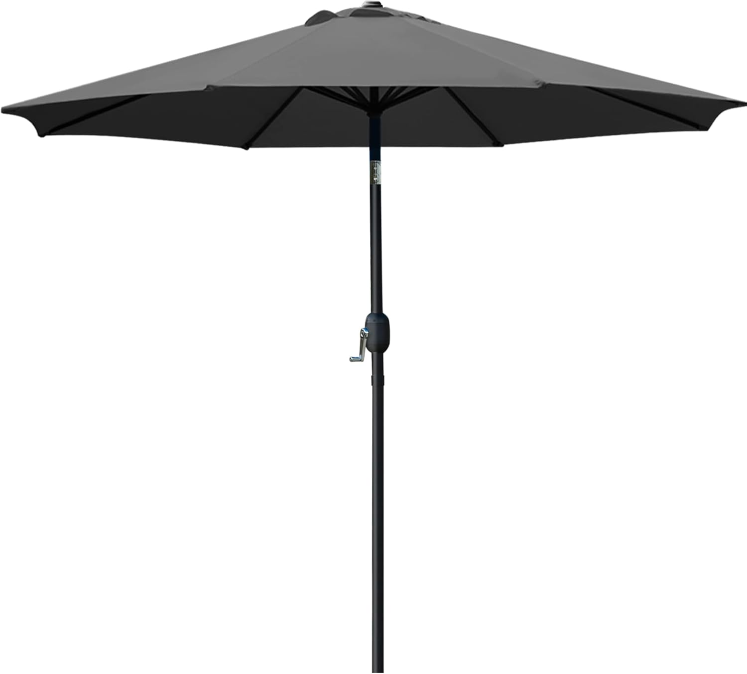 Sunnyglade 9' Patio Umbrella Outdoor Table Umbrella with 8 Sturdy Ribs (Grey)