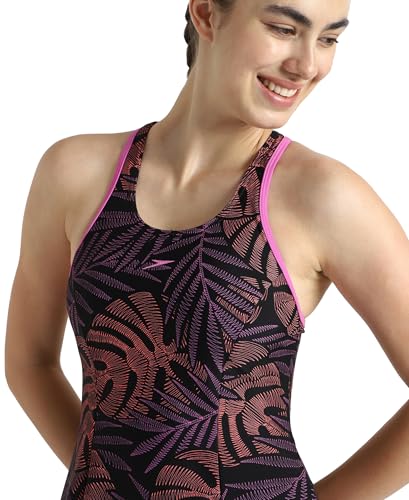 Image of Speedo Women's Swimdress with Boyleg | Swimming Costume Swimsuit | Chlorine Resistance | UPF 40+ Sun Protection | Removable Bra Pads