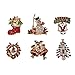 Produktbild NUOBESTY 6pcs Weihnachtsbrosche steckt Rhinestonekristallweinleseemailschmucksachebrustpin-Sankt-Schneemannklingelglockenbaumkranz-Strumpf Stuffergeschenk für Weihnachtsdekoration fest