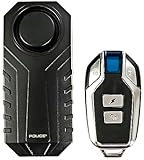 POLICE Bike Alarm with Remote 113dB Loud Scooter Alarm System, Anti Theft Motorcycle Alarm, Wireless Vibration Motion Sensor Waterproof Security System for Electric Bike Tricycle Mobility Scooter