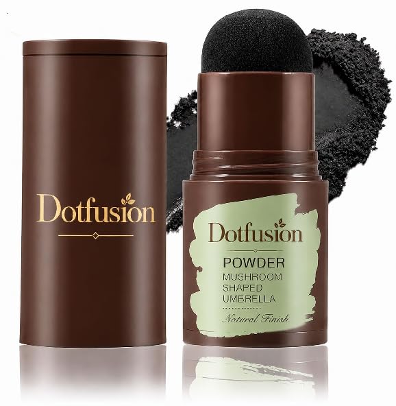 Hair color, Hairline Root Touch-Up Powder, Black, Natural Finish, Mushroom Shaped Sponge Applicator-picture-53