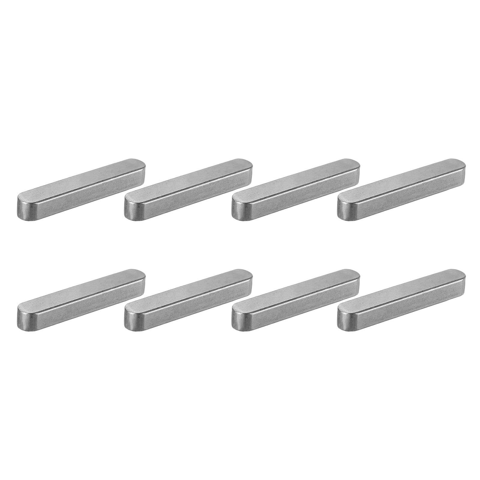 sourcing map 8 Pcs Round Ended Feather Key, 60x10x8mm Carbon Steel Drive Shaft Parallel Keys Keyway Stock Assortment for Mechanical Fasteners Industry