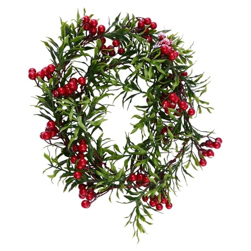 NOLITOY 2pcs Artificial Red Berry Rattan Hanging Decoration for Christmas Faux Rattan Realistic Texture for Holiday Decor and Crafting and Bendable Festival Prop