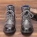 Men's Colorblock Leather Lace-Up Chuka Boots Retro Pointed Toe Low Heel Comfortable Non-Slip Casual Fashion Ankle Boots For Business Office Formal Occasions Daily Trip Driving Dating Party Activities (grey,12)