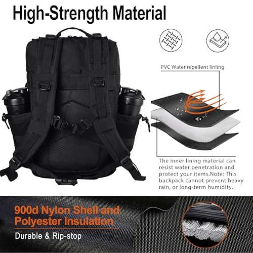 Image of LHI Tactical Military Backpack for Men 25L /45L Large Molle Army Assault Pack 3 Day Hiking Rucksack With Bottle Holder