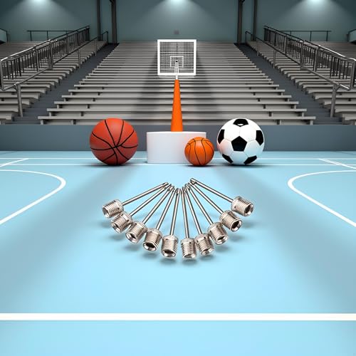 10 Stück Ballnadeln, Edelstahl, Pumpennadeln für Sport, Fußball, Basketball, Fußball, Luftpumpen und Zubehör