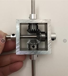 1PC 90 Degrees Right Angle Drive Commutation Gear Box Small Bevel Gear Angle Turner 1 to 1 Mechanical Module Double Out Shaft 6MM/8MM (Double-Output Shaft 6MM)