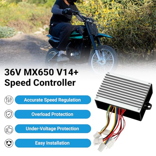 Image of EOPOAYI MX500 Controller and Throttle Kit Replacement for Razor MX650 (V14+) MX500 (V21+) Dirt Rocket Bike SX500 RSF650 EcoSmart Metro Electric Scooter Parts, 36V Control Module with Charging Port