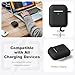R-fun Compatible with AirPods Case Cover, Soft Silicone Protective Cover with Keychain for Women Men Compatible with Apple AirPods 2nd 1st Generation Charging Case, Front LED Visible,Black