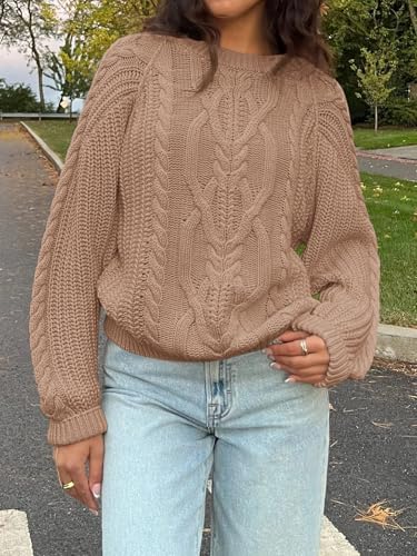 Image of Cicy Bell Womens Oversized Cable Knit Sweaters Fall Chunky Pullover