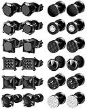 ONESING 12 Pairs Black Earrings for Men Stainless Steel Mens Earrings Stud Hypoallergenic Square Cubic Zirconia Stud Earrings Set for Multiple Piercing