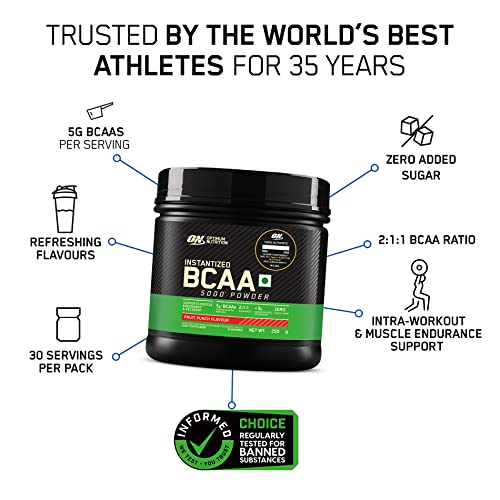 Image of Optimum Nutrition (ON) Gold Standard 100% Whey Protein Powder 5 lb (+10% Extra), 2.5 kg (Double Rich Chocolate) and ON BCAA, 5g BCAAs in 2:1:1 Ratio, 30 servings