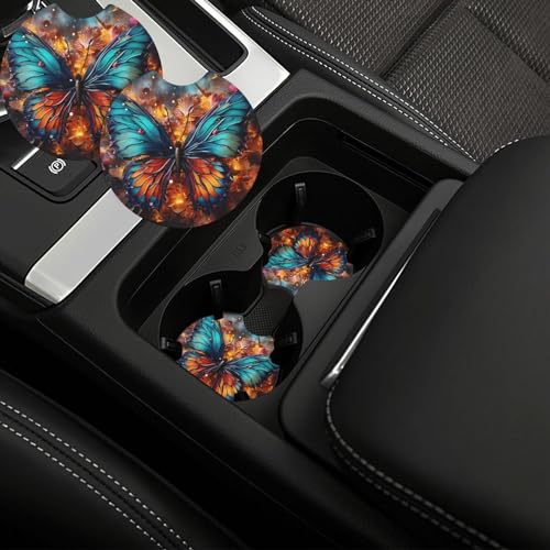 Portavasos para auto concoasters de goma negro 2 piezas miniatura 1