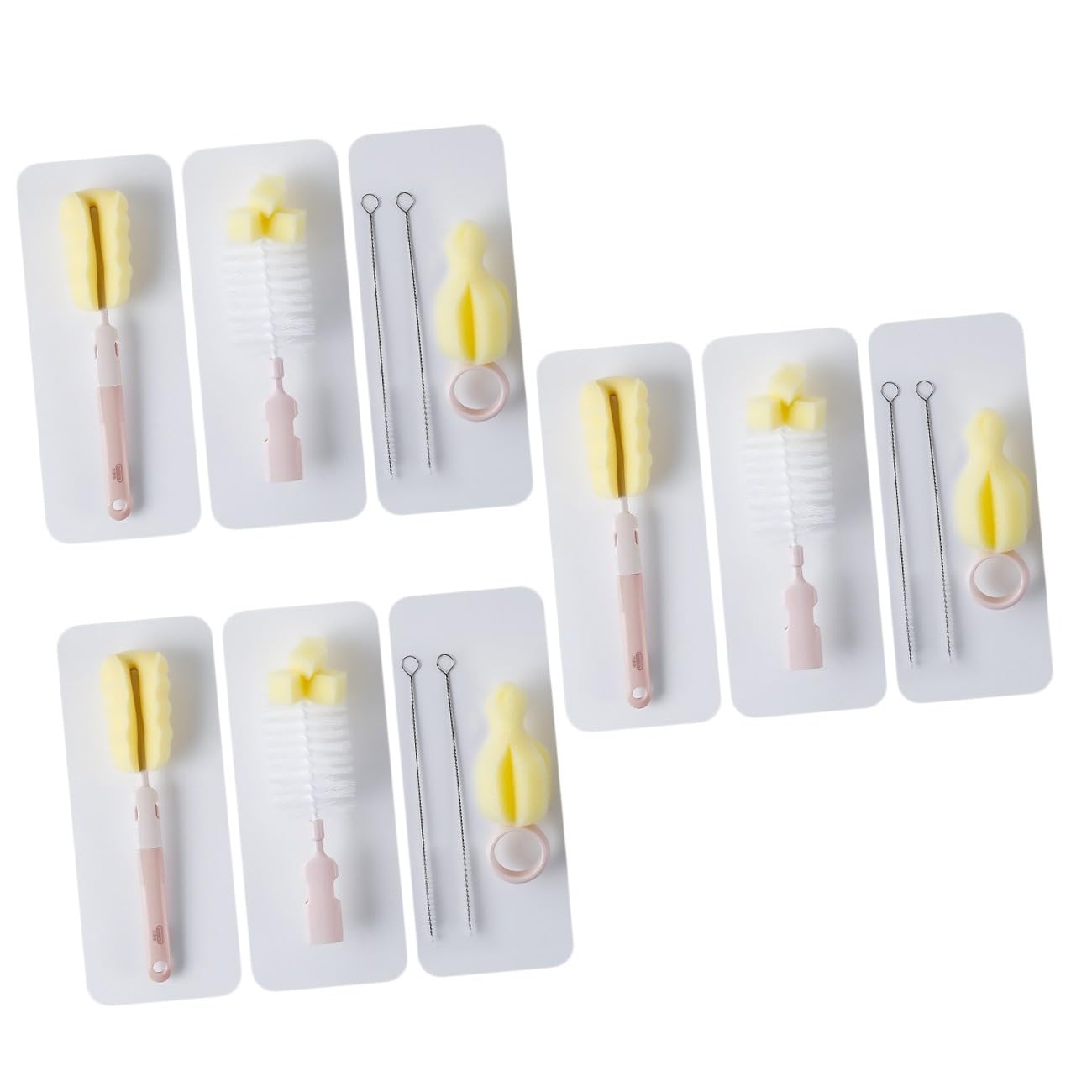 Mobestech 3sets Spazzole Per Pulizia Biberon Con Manico Spazzola Per Pulizia Completa Per Bottiglie Ppsu e Facile Rimozione Delle Macchie Residue Design Semplice e Funzionale Per Ogni
