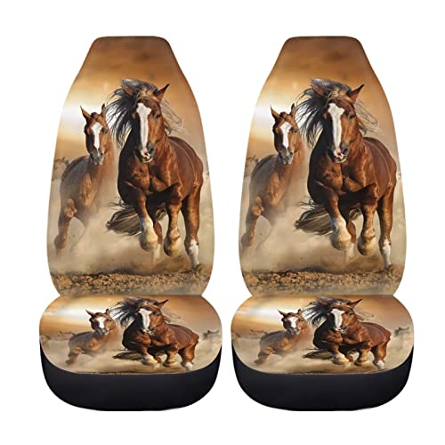 Showudesigns Braun Pferd Autositzbezüge für Frauen Mädchen Autozubehör Fahrzeugsitzschoner...
