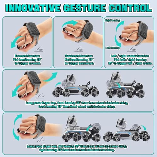 Image of Remote Control Robot Dog Toy for Kids,2.4Ghz 8WD Gesture Sensing Stunt Rc Cars with Music & Light,Children Birthday Gift for 6 7 8 9 10 11 12 Years Old Boys