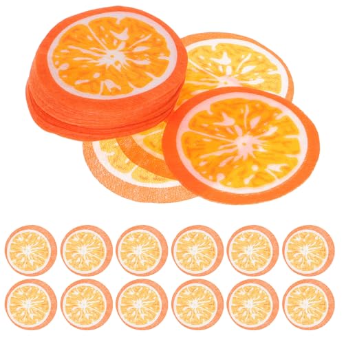 PAMINGONO Mascarillas Faciales de Papel Comprimido Estampado Naranja 50 Unidades Discos Redondos para Rostro y Cuello Cuidado Hidratante Diario Suaves y Absorbentes para Piel Sensible