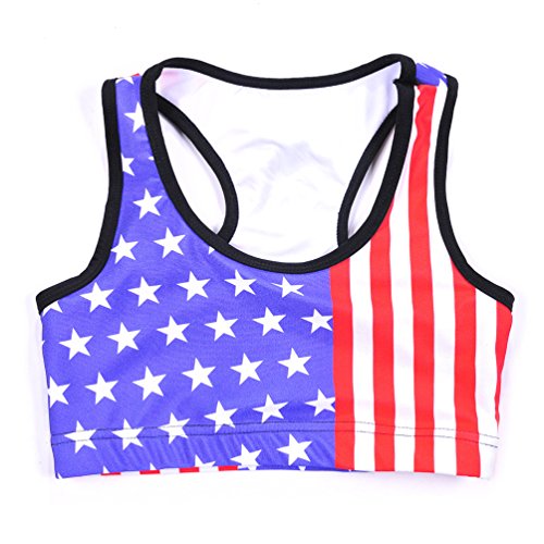 Image of Sister Amy Women's Aerobics Gym Dance Yoga Vest Printed Sports Bra Top Vest