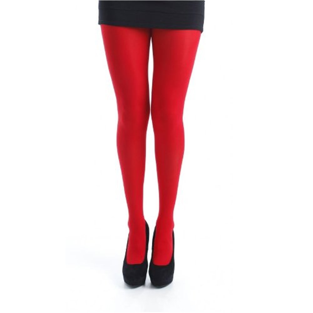 Mytoptrendz Red Tights 40 Denier Semi Opaque Tights One Size 8-12 UK Dress Size(MT)
