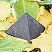 Heka Naturals Unpolished Shungite Pyramid Black Stone Crystal | 4 Inch - Desk Decor Shungite Stone for Home or Office - Chakra Stones, Healing Crystals, Meditation Pyramid