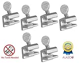 6pc Premium ALAZCO Home Security Sliding Window Lock - Tamper Resistant Extruded Aluminum - Thumbscrew No Tool Needed