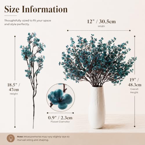 Image of Mandy's 6 Bundles Artificial Teal Baby's Breath Flowers