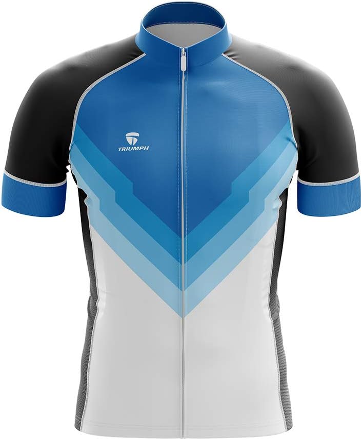 TRIUMPHMen's Polyester Printed Cycling Jersey Blue