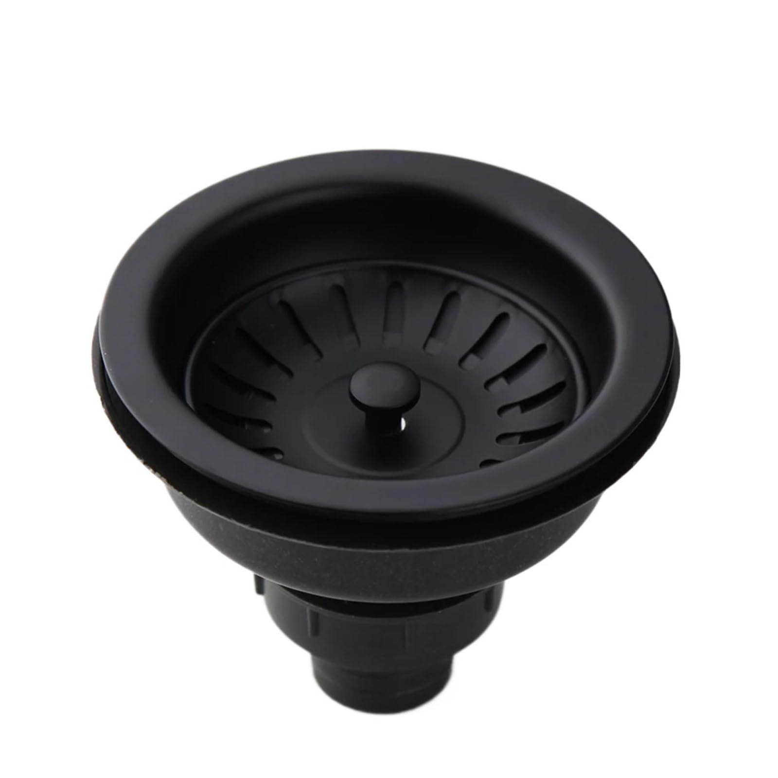 2pcs Kitchen Sink Stainless Steel Dish Drainer Strainer Stopper Combo Kit Drainage Waste Set(Black)