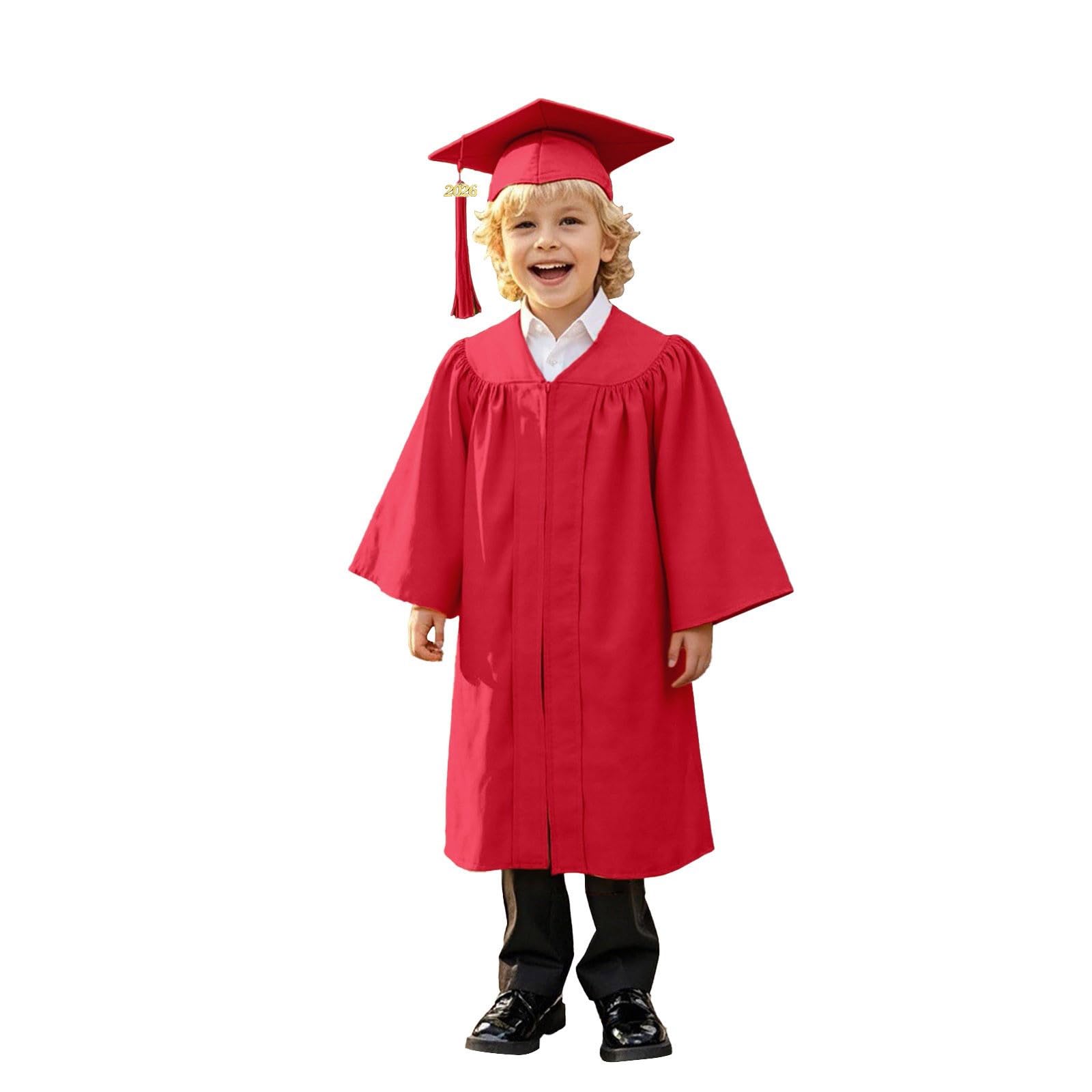 Kids Graduation Gown and Cap Set Unisex Kindergarten Preschool Graduation Outfit for Boys and Girls Fancy Dress Bachelor Robe Stage Performance School Ceremonies Costume 2026
